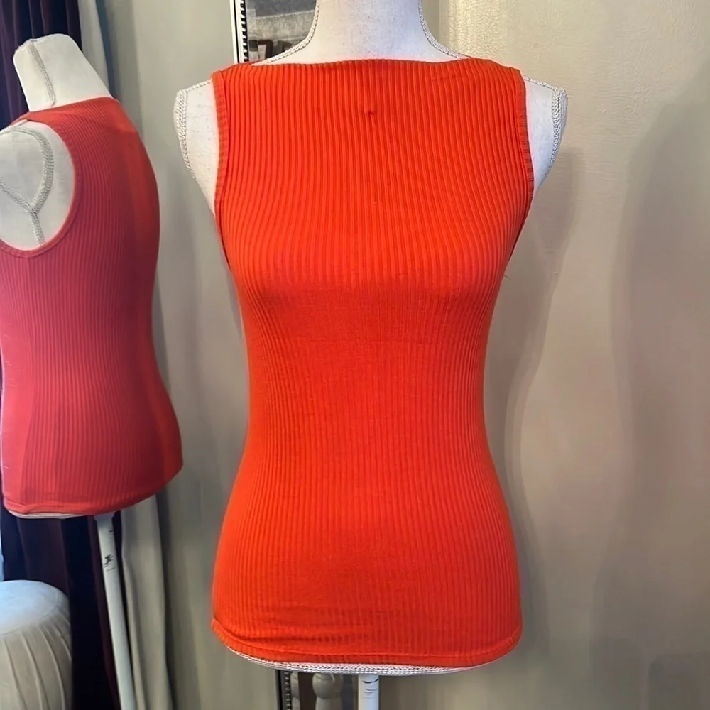 J. Crew Orange Knit Shell Size Small